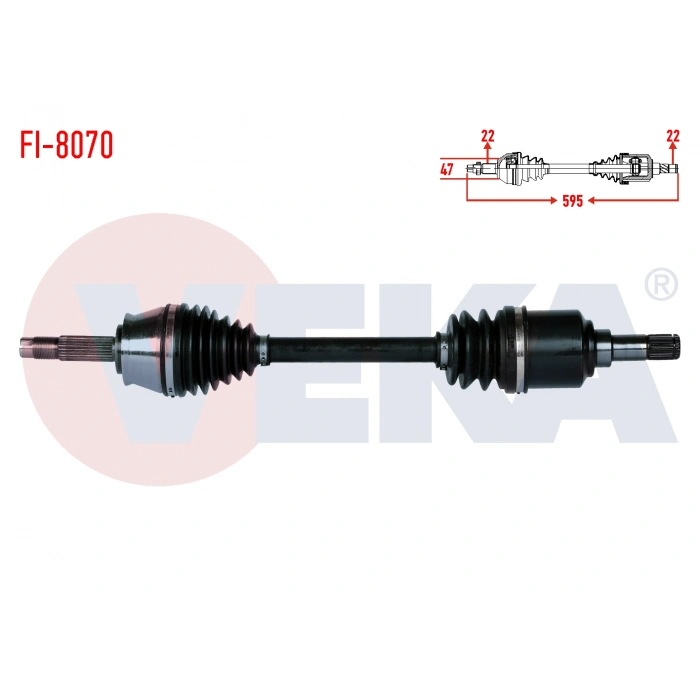 KOMPLE AKS SAG ON UZUNLUK 880mm FIAT PALIO-SIENA 1.2i-1.4i-1.6i (C514 SNZ) 1999-2002