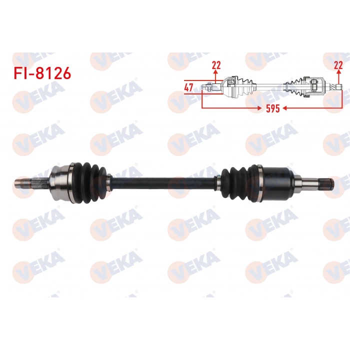 KOMPLE AKS SOL ON UZUNLUK 595mm FIAT PANDA 1.2 2003-