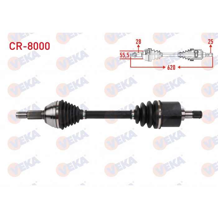 KOMPLE AKS SOL ON UZUNLUK 620mm CHERY ALIA 1.6 2006-2009