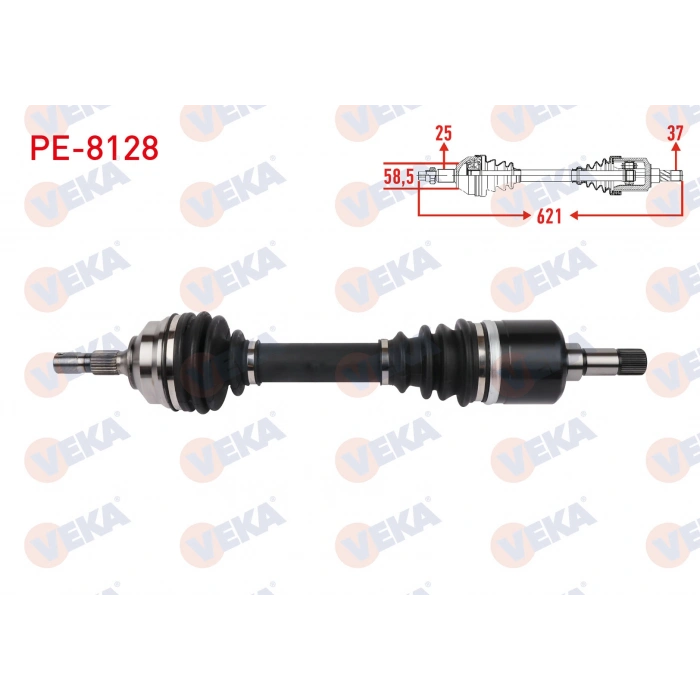 KOMPLE AKS SOL ON UZUNLUK 621mm PEUGEOT 307 2.0 HDi 2003-2009