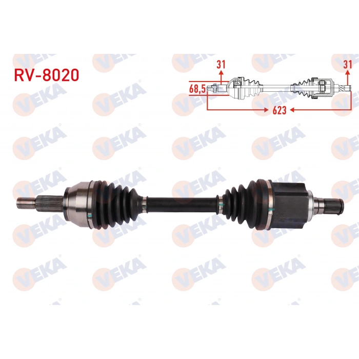 KOMPLE AKS SOL ON UZUNLUK 623mm LAND ROVER EVOQUE 2.0 4X4 A-T 2011-2019