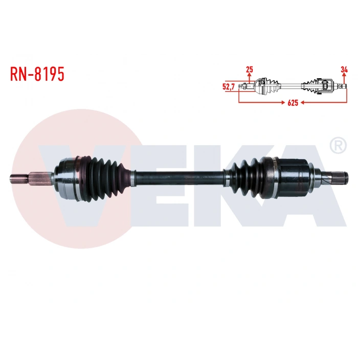 KOMPLE AKS SOL ON UZUNLUK 625mm RENAULT CAPTUR 1.2 - 1.5 DCI A-T 2013-