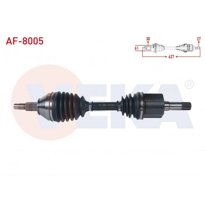 KOMPLE AKS SOL ON UZUNLUK 627mm ALFA ROMEO 159 (939) 1.9 JTDM - 1.9 JTS A-T 2006-2011