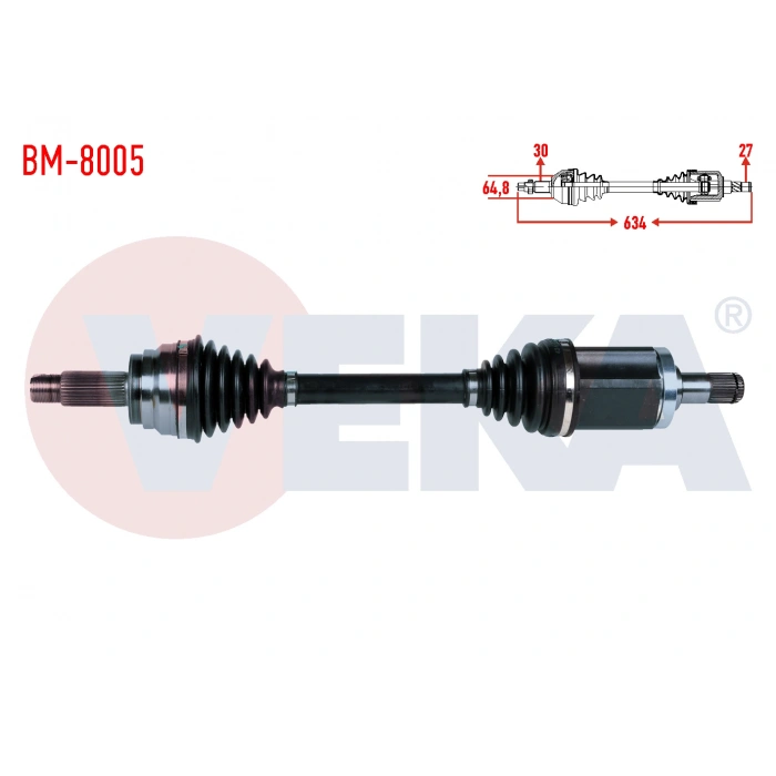 KOMPLE AKS SOL ON UZUNLUK 634mm BMW X5 (E70) 3.0 D 2007-2012