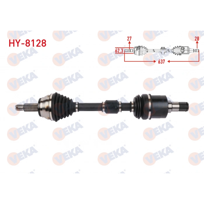 KOMPLE AKS SOL ON UZUNLUK 637mm HYUNDAI ELANTRA 1.6 CRDI A-T 2016-