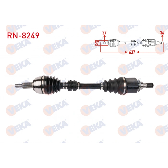 KOMPLE AKS SOL ON UZUNLUK 637mm RENAULT LATITUDE 1.5 dCi SNZ DC4 A-T 2010-