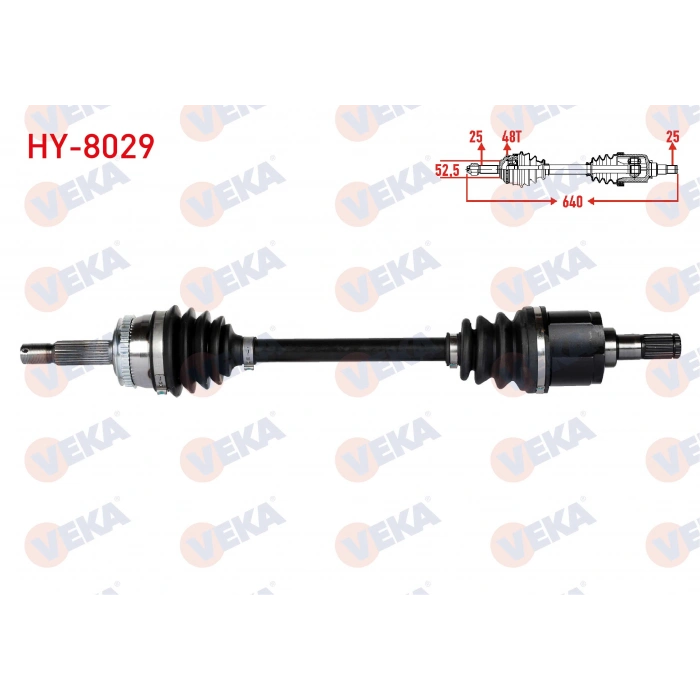 KOMPLE AKS SOL ON UZUNLUK 640mm ABSLI 48 DIS HYUNDAI ACCENT ERA 1.4i 16v - 1.6 CVVT 2006-2012