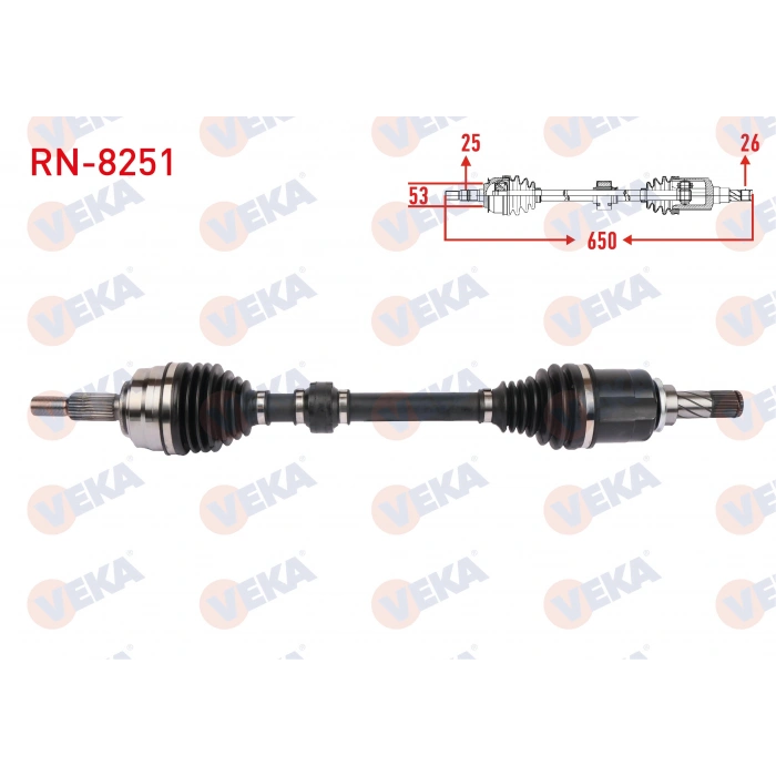 KOMPLE AKS SOL ON UZUNLUK 650mm CLIO V (B7_) 1.0 TCe 100 (B7MT) 5 VITES 15 JANT M-T 2019-