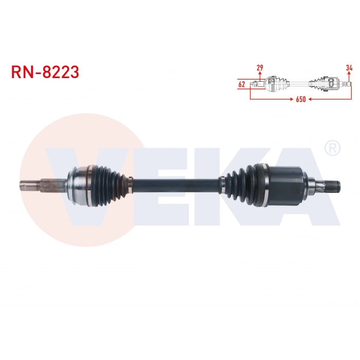 KOMPLE AKS SOL ON UZUNLUK 650mm RENAULT KADJAR 1.5 DCI A-T 2015-