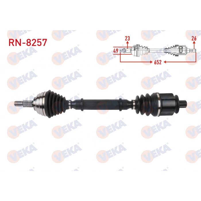KOMPLE AKS SOL ON UZUNLUK 652mm RENAULT CLIO III 1.6 2005-2014 / DACIA LOGAN 1.6 2006-