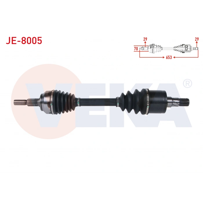 KOMPLE AKS SOL ON UZUNLUK 653mm JEEP GRAND CHEROKEE III (WH,WK) 3.0 CRD 2005-2010 / COMMANDER (XK) 3.0 CRD 2005-2010