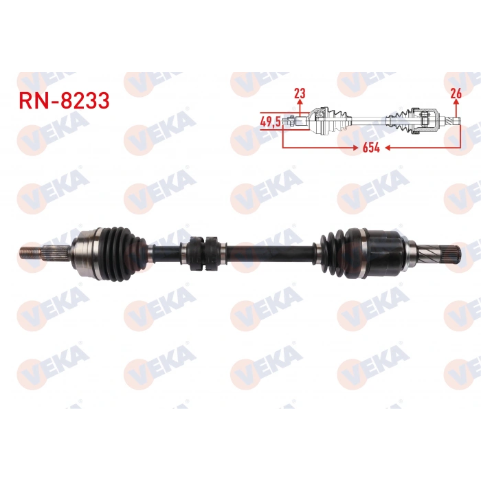 KOMPLE AKS SOL ON UZUNLUK 654mm RENAULT CLIO V 1.0 SCe M-T 2020-