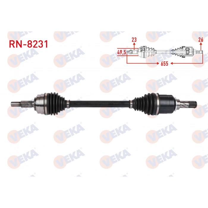 KOMPLE AKS SOL ON UZUNLUK 655mm RENAULT CLIO V 1.0 TCe (B7MT) M-T 5 VITES 2019-