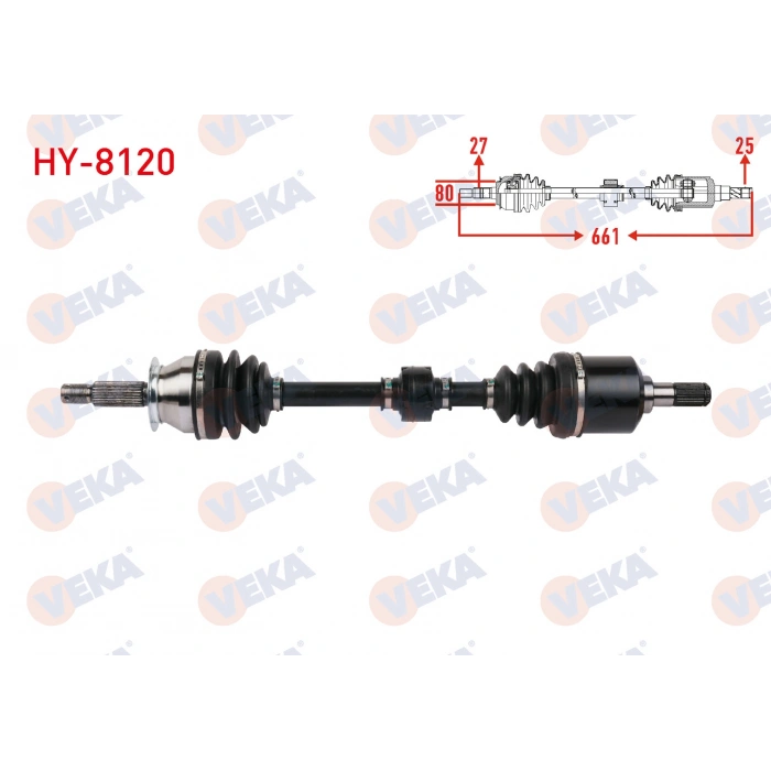 KOMPLE AKS SOL ON UZUNLUK 661mm HYUNDAI SONATA IV 2.0 16V 1998-2004