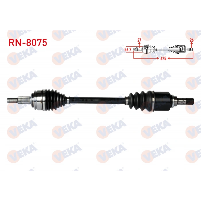 KOMPLE AKS SOL ON RENAULT KANGOO (KW0/1) 1.5 DCI 105 HP 6 VITES UZUNLUK 680mm 2008-
