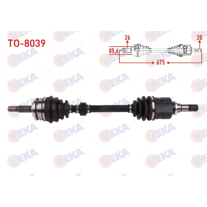 KOMPLE AKS SOL ON UZUNLUK 675mm TOYOTA AVENSIS (T27) 1.6 VVT-I 2008-2018