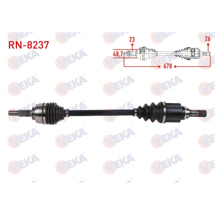 KOMPLE AKS SOL ON UZUNLUK 678mm RENAULT CAPTUR 0.9 Tce M-T 2013-