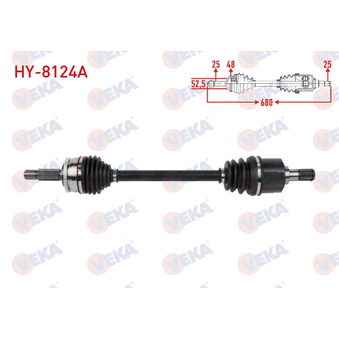 KOMPLE AKS SOL ON UZUNLUK 680mm ABSLI 48 DIS HYUNDAI i20 1.4 M-T 2015-