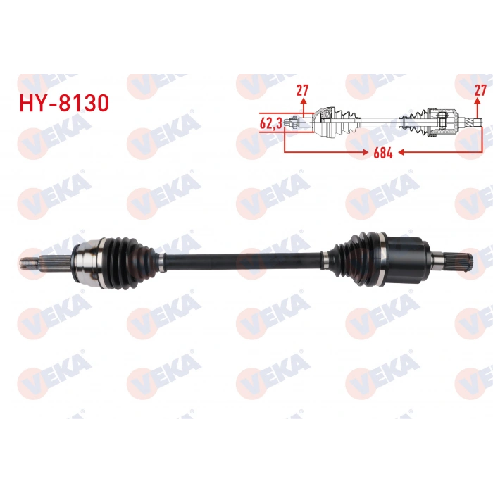 KOMPLE AKS SOL ON UZUNLUK 684mm HYUNDAI ELANTRA 1.6 A-T 2021-