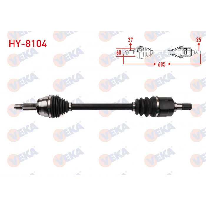 KOMPLE AKS SOL ON UZUNLUK 685mm HYUNDAI ELANTRA 1.6 CVVT 6 M-T 2016-2018/ KIA CEED 1.6 6 M-T 2018-