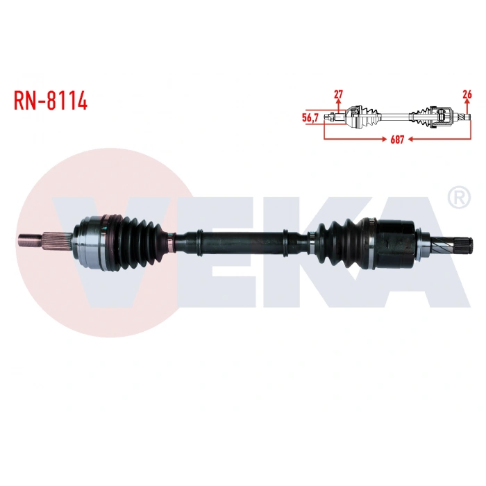 KOMPLE AKS SAG ON UZUNLUK 940mm RENAULT LAGUNA III 1.5 dCi 2007-2015