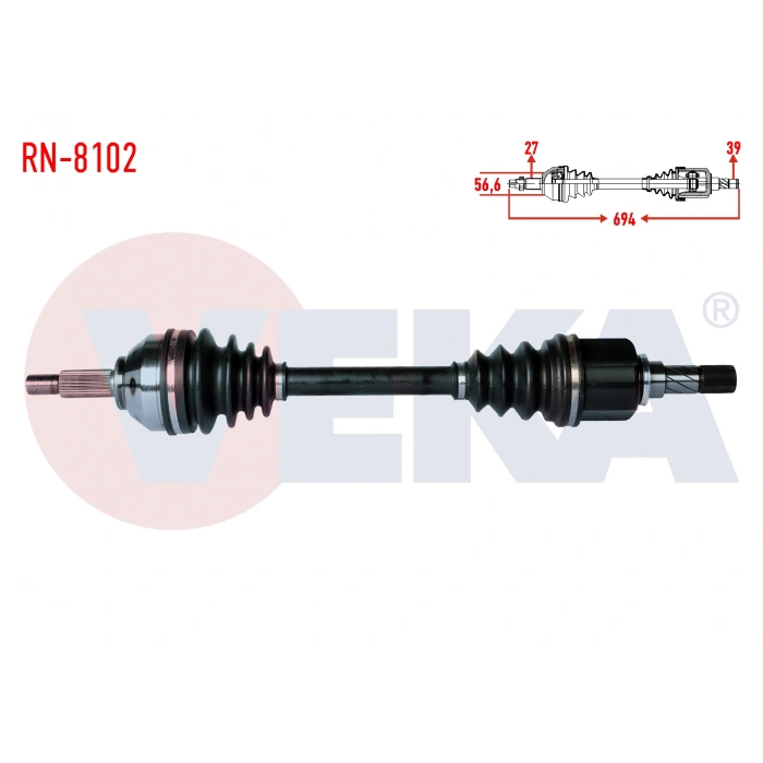 KOMPLE AKS SOL ON UZUNLUK 694mm RENAULT TRAFIC II 2.0 DCI 2001-2014 / OPEL VIVARO (X83) 2.0 CDTI 2015-