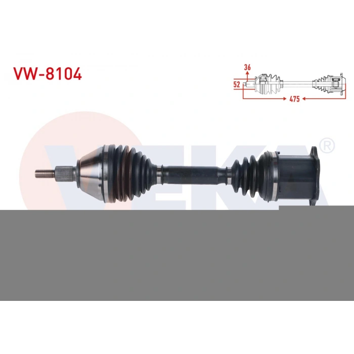 KOMPLE AKS SOL ON VOLKSWAGEN POLO (6R) 1.0 TSI A-T UZUNLUK 475 mm 2009-