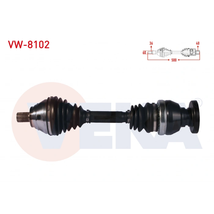 KOMPLE AKS SOL ON VOLKSWAGEN TIGUAN (5N_) 1.4 TSI 4motion UZUNLUK 500 mm 2007-2016