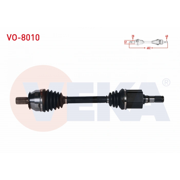 KOMPLE AKS SOL ON VOLVO V60 1.6 D A-T UZUNLUK 602 mm 2010-