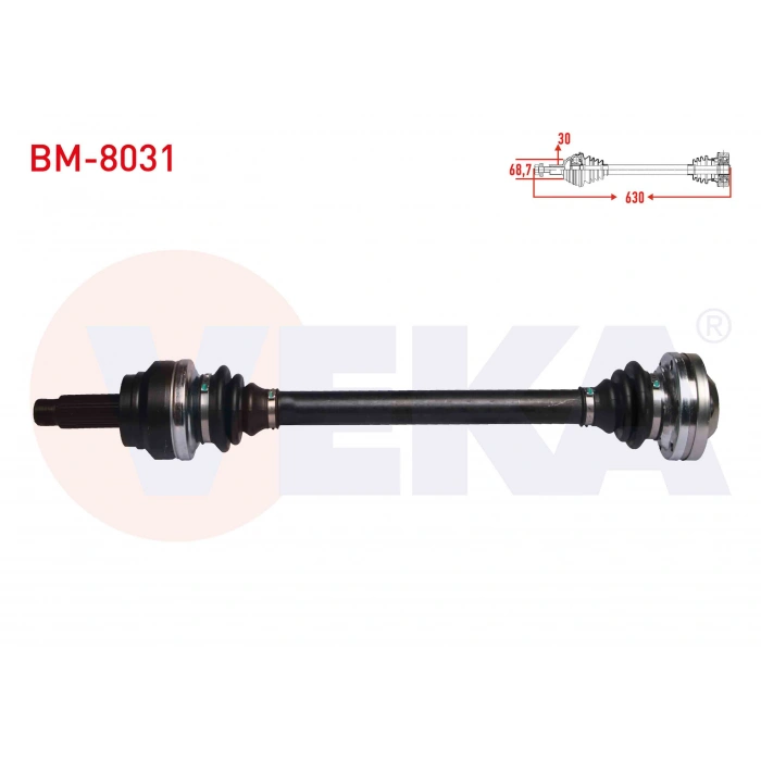 KOMPLE AKS SOL-SAG ARKA BMW X5 (F15) 2.5 D XDRIVE A-T UZUNLUK 630 mm 2012-