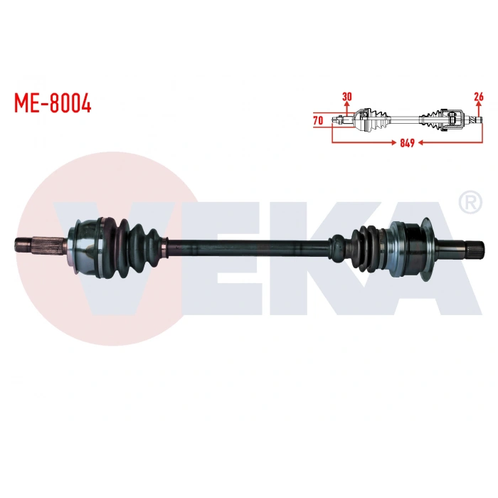 KOMPLE AKS SOL-SAG ARKA MERCEDES VITO (W639) 111 CDI UZUNLUK 849mm 2003-2014