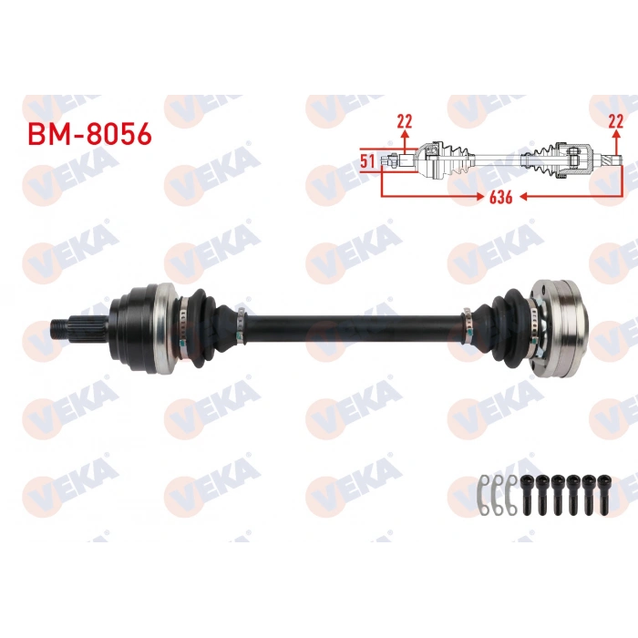 KOMPLE AKS SOL-SAG ARKA UZUNLUK 574mm BMW 3 SERISI (E30) 316i, 318i 1987-1991