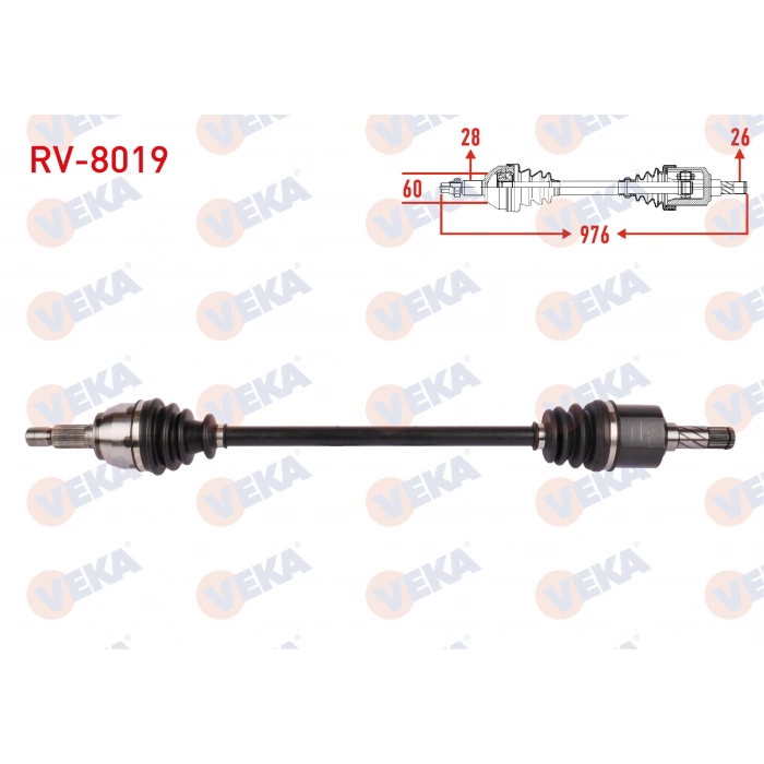 KOMPLE AKS SOL-SAG ARKA UZUNLUK 819,5mm LAND ROVER FREELANDER II 2.0 Si - 2.2 TD4 4X4 A-T/M-T 2006-2014