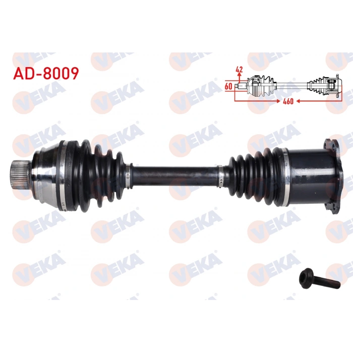 KOMPLE AKS SOL-SAG ON AUDI A4 (8K2,B8) 2.0 TDI A-T UZUNLUK 460mm 2007-2015
