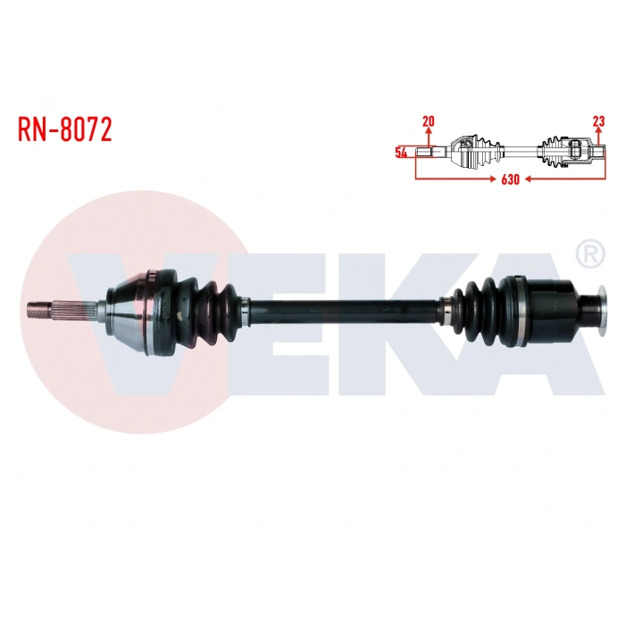 KOMPLE AKS SOL-SAG ON DACIA LOGAN PICK-UP 1.5 DCI UZUNLUK 630mm 2007-