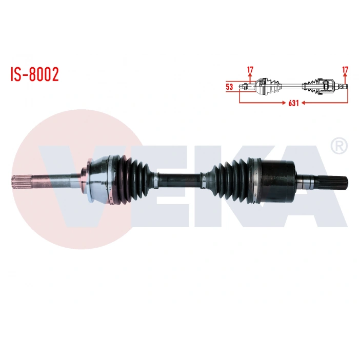 KOMPLE AKS SOL-SAG ON ISUZU D-MAX 2.5 D 4X4 UZUNLUK 631mm 2012-