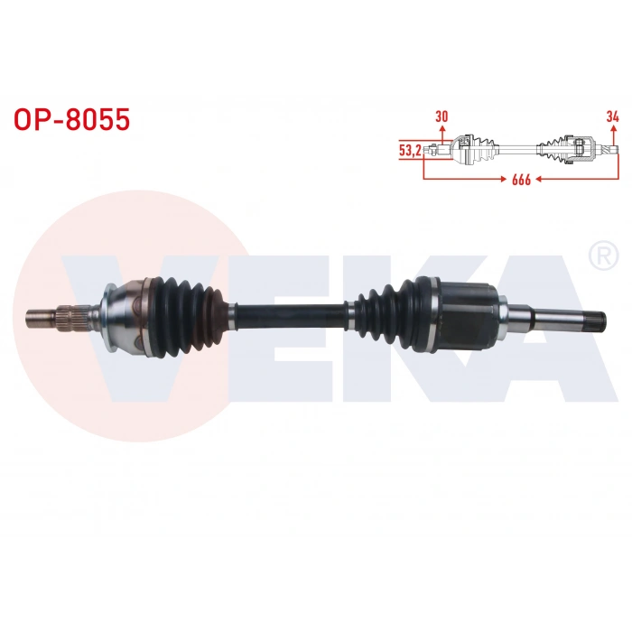 KOMPLE AKS SOL ON UZUNLUK 666mm OPEL INSIGNIA A 1.6 CDTi A-T 2013-2017