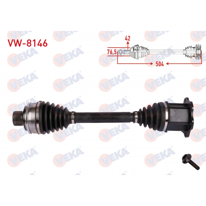 KOMPLE AKS SOL-SAG ON UZUNLUK 504mm VOLKSWAGEN TOUAREG 3.0 TDI 2017- / AUDI Q7 2.0 TFSI, 3.0 TDI 2015- (SADECE SOL)