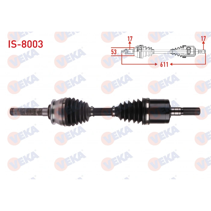 KOMPLE AKS SOL-SAG ON UZUNLUK 611mm ISUZU D-MAX 2.5 D - 3.0 4X4 2007-2012