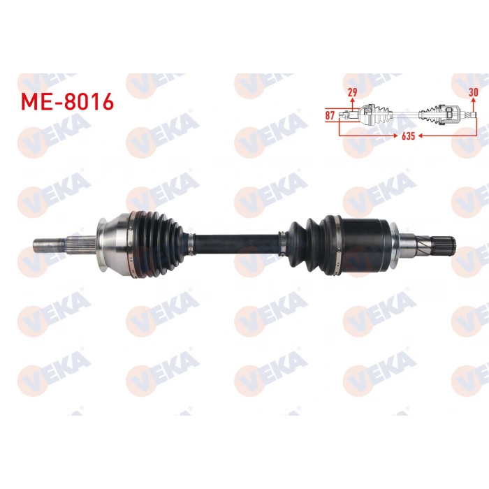 KOMPLE AKS SOL-SAG ON UZUNLUK 635mm MERCEDES X 250 d (470) 2017-/ NISSAN NAVARA NP300 (D23) 2.3 DCI 2015-