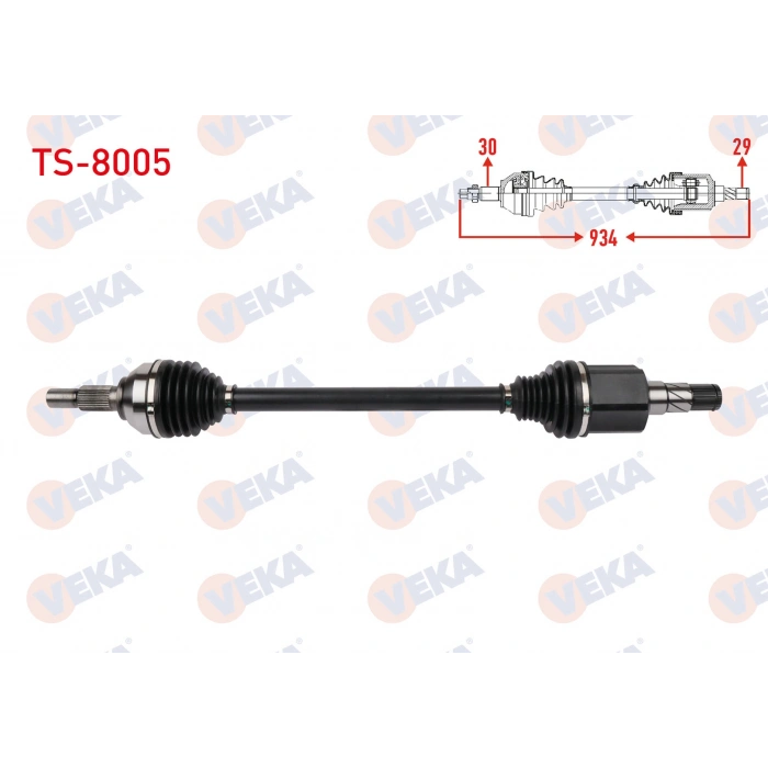 KOMPLE AKS SOL-SAG ON UZUNLUK 834mm TESLA MODEL Y EV 2019-