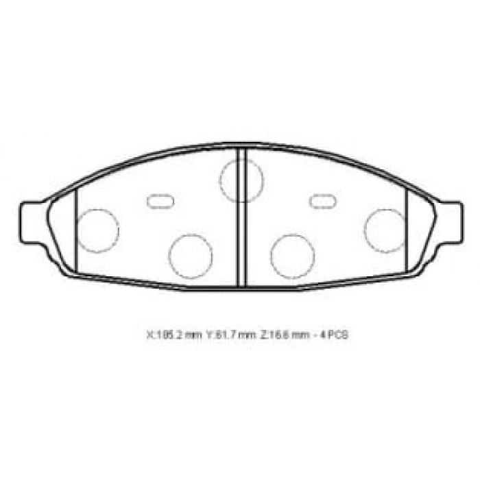 LINCOLN TOWN CAR- 03/07; ÖN FREN BALATASI (DİSK)(185.2X61.7X16.6)(BRAMAX)