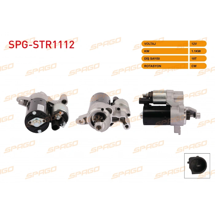 MARS MOTORU 12V 1.1KW 10 DIS CW A4 08-15 - A5 07-17 - A6 11-18 / MACAN 14-18 (BENZINLI ARACLAR ICIN)