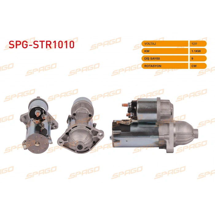 MARS MOTORU 12V 1.1KW 9 DIS CW OPEL ASTRA H J - CORSA D E - MERIVA - COMBO 1.3 CDTI