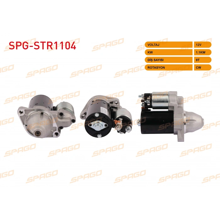 MARS MOTORU 12V 1.1KW 9 DIS CW (STR6421) C (W203 W204) 02-14 - E (W211 W212) 02-16 (BENZINLI ARACLAR ICIN)