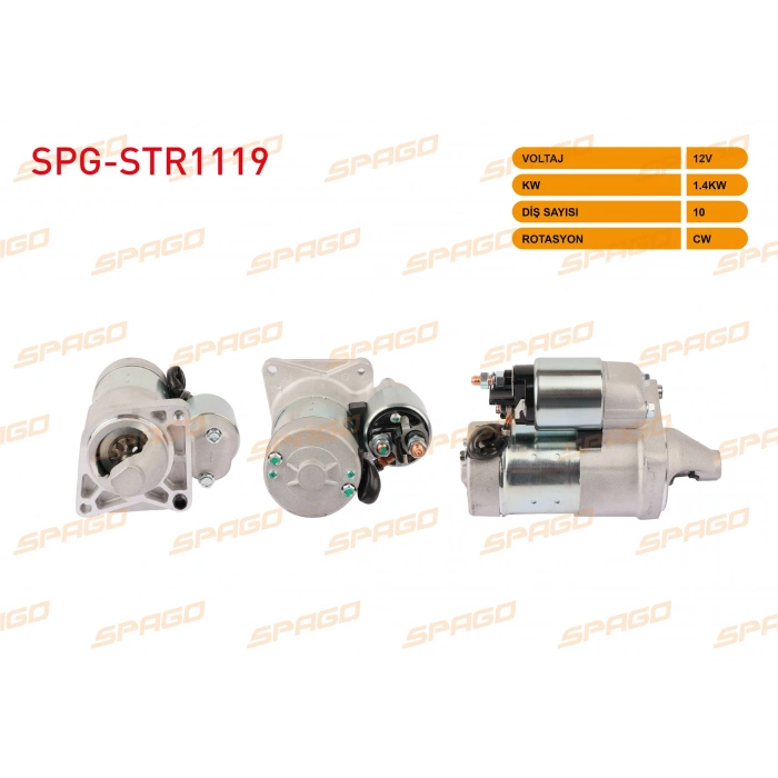 MARS MOTORU 12V 1.4KW 10 DIS CW (STR3068) LINEA 07-17 - EGEA 16-20 - PUNTO 05-15 - ALBEA 05-12 (BENZINLI ARACLAR ICIN)