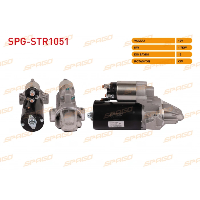 MARS MOTORU 12V 1.7KW 12 DIS CW (STR6842) TRANSIT 11-14 / BOXER 11-20 / JUMPER 11-20 (2.2 HDI ARACLAR ICIN)