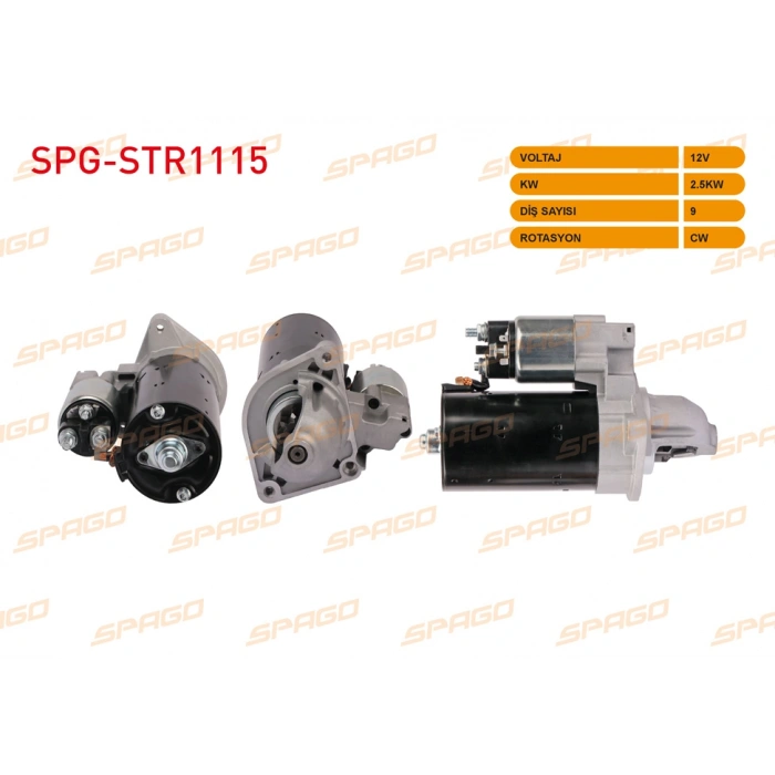 MARS MOTORU 12V 2.5KW 9 DIS CW (STR8011) IVECO DAILY III IV V VI 99- / KARSAN J10 11-14