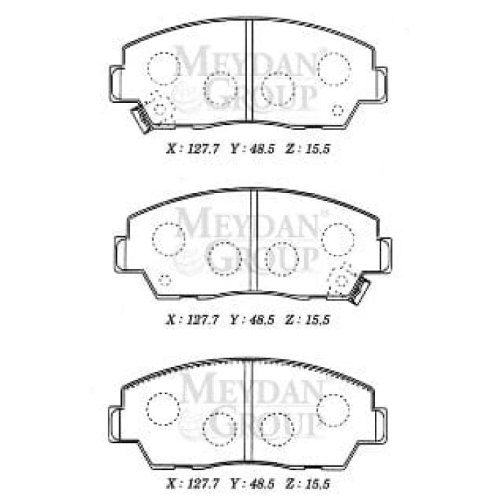 MAZDA B2200- PICK UP- 90/97; ÖN FREN BALATASI (DİSK) (127,7X48,5X15,5) (DAIWA)