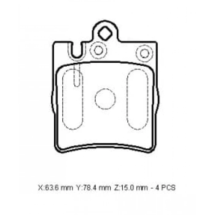 MERCEDES E CLASS- W210- 00/02; ARKA FREN BALATASI (KABLOSUZ)(DİSK) (63,6X78,4X15) (BRAMAX)